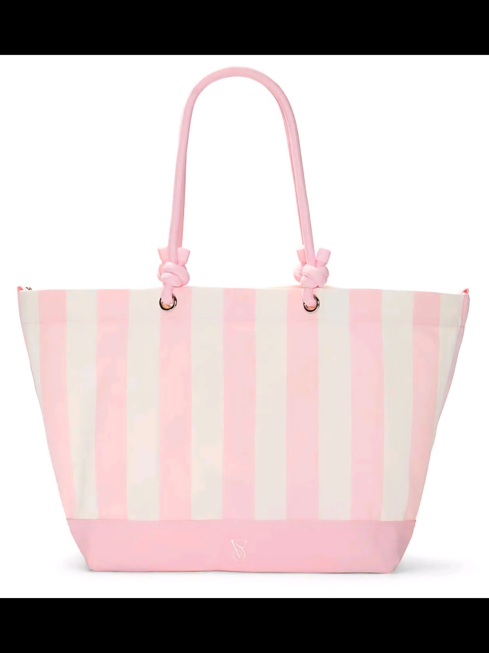 Victoria's Secret Heritage Stripe Rope Canvas Handle Tote Bag Nwt